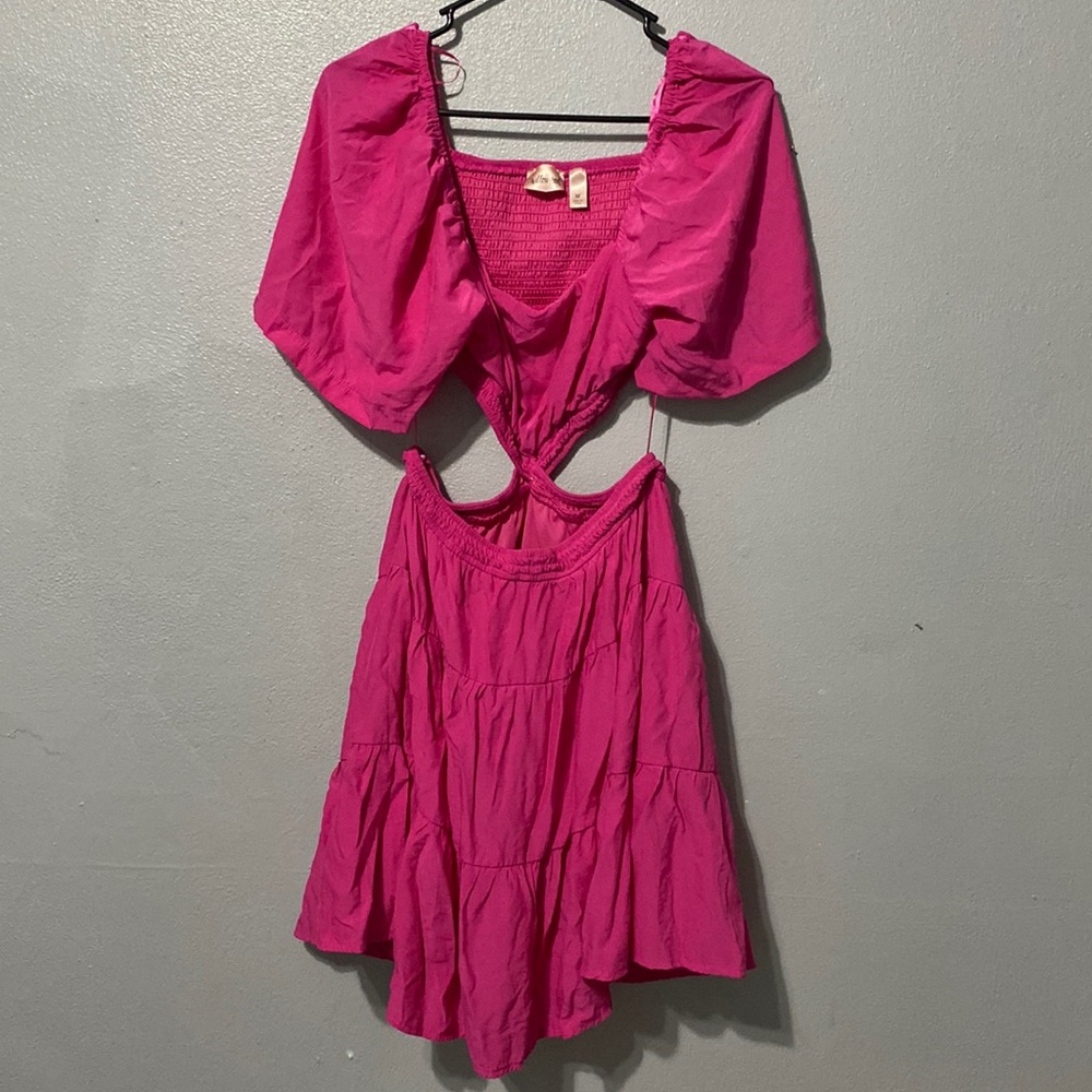 Willow and Root Cut Out Pink Dress. Size M
